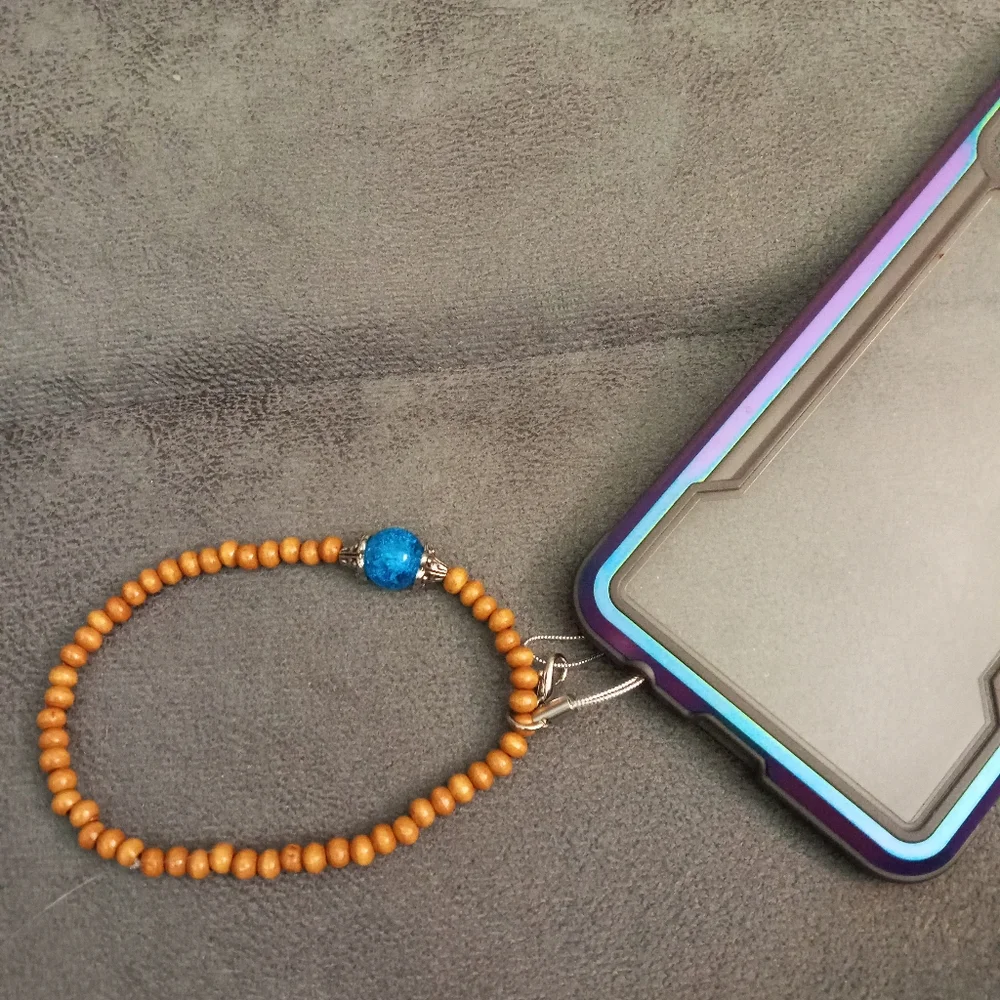 New phone strap charm wristlet beaded bracelet